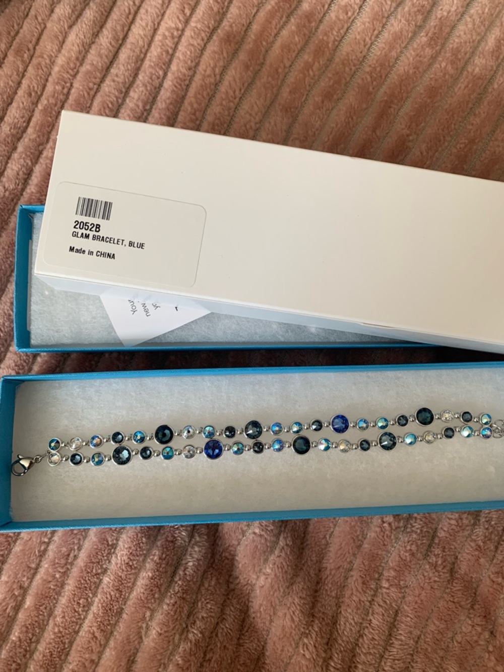 Touchstone Crystal Blue Multi-Row Crystal Bracelet
